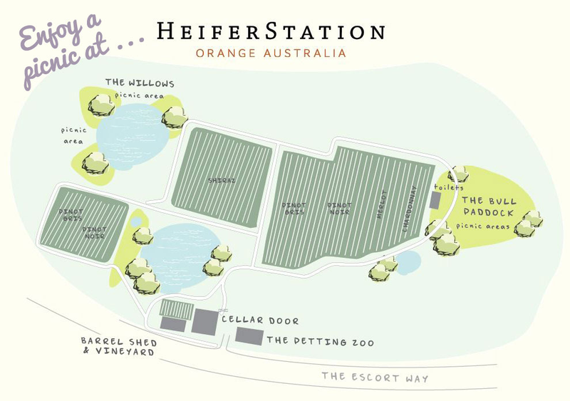 Map of vineyard picnic spots